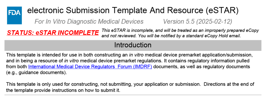 FDA Registration (Part 8): The eSTAR for FDA 510(k) Submissions Explained – Figure 3